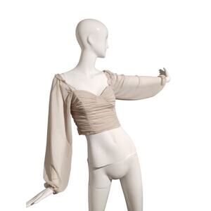 Forever‎ 21 Women's size Medium Fairycore Whimsical Babydoll Rushed Mesh Top NWT